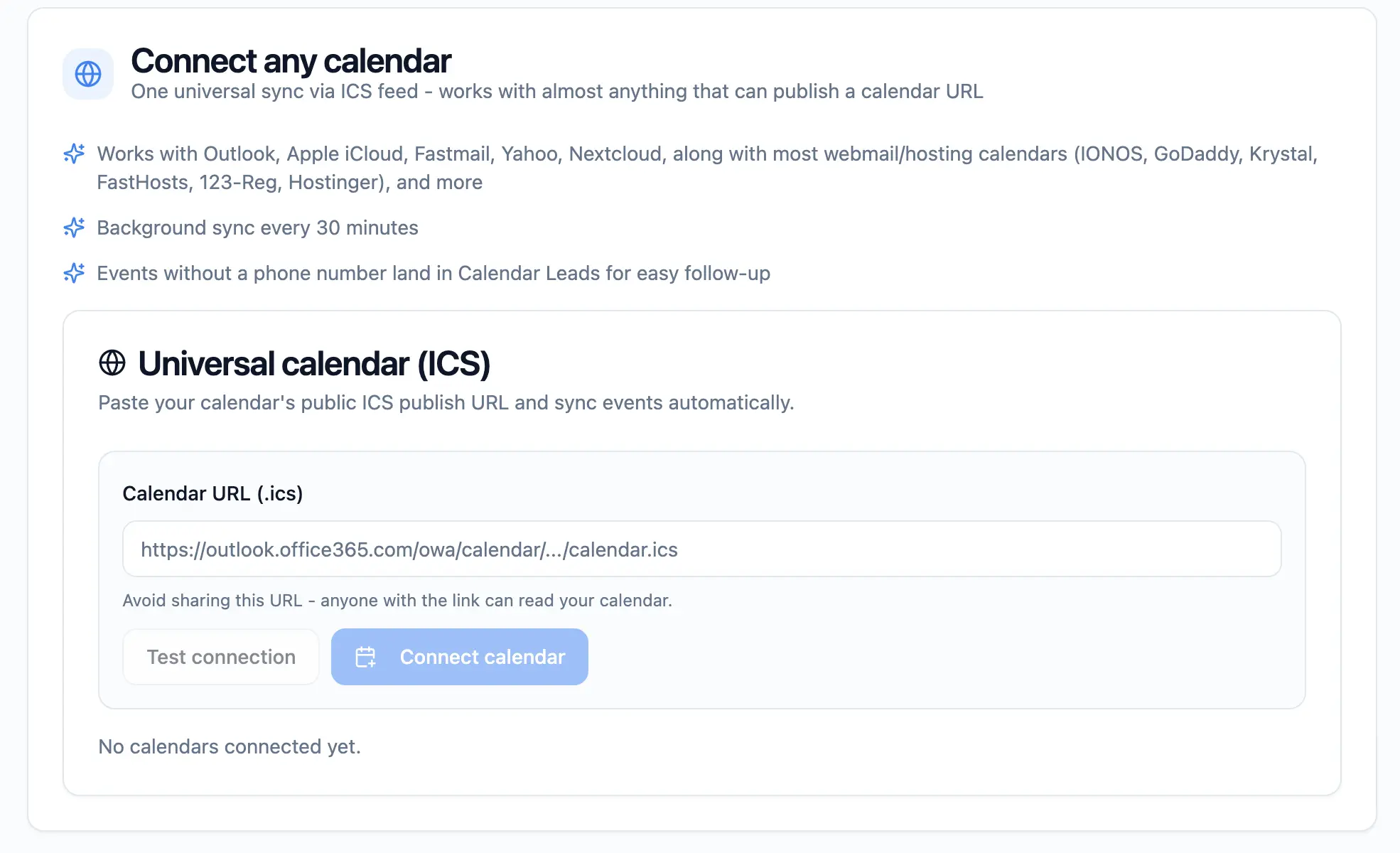 Calendar Sms Integration
