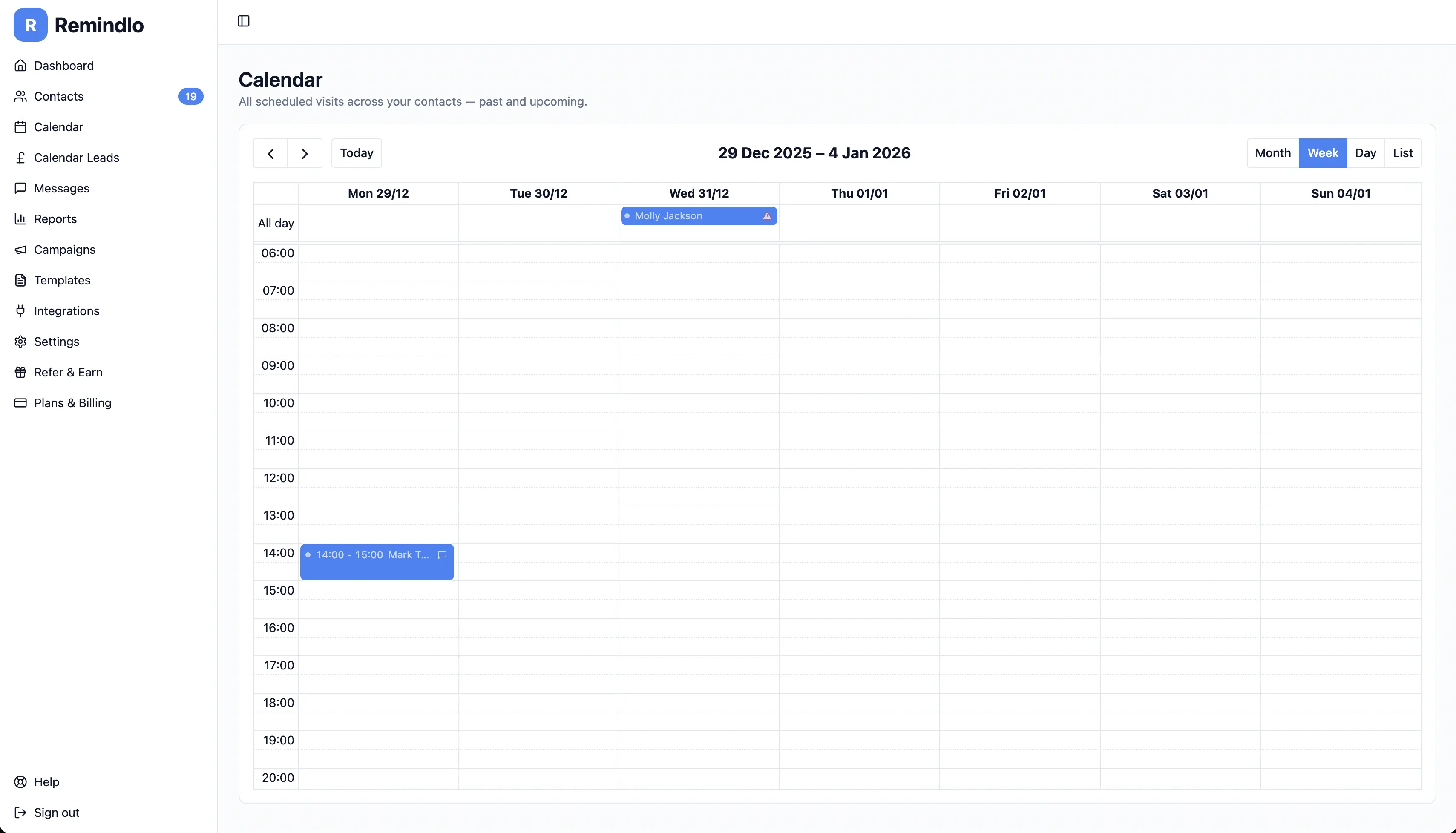 Calendar View — See Your Appointments