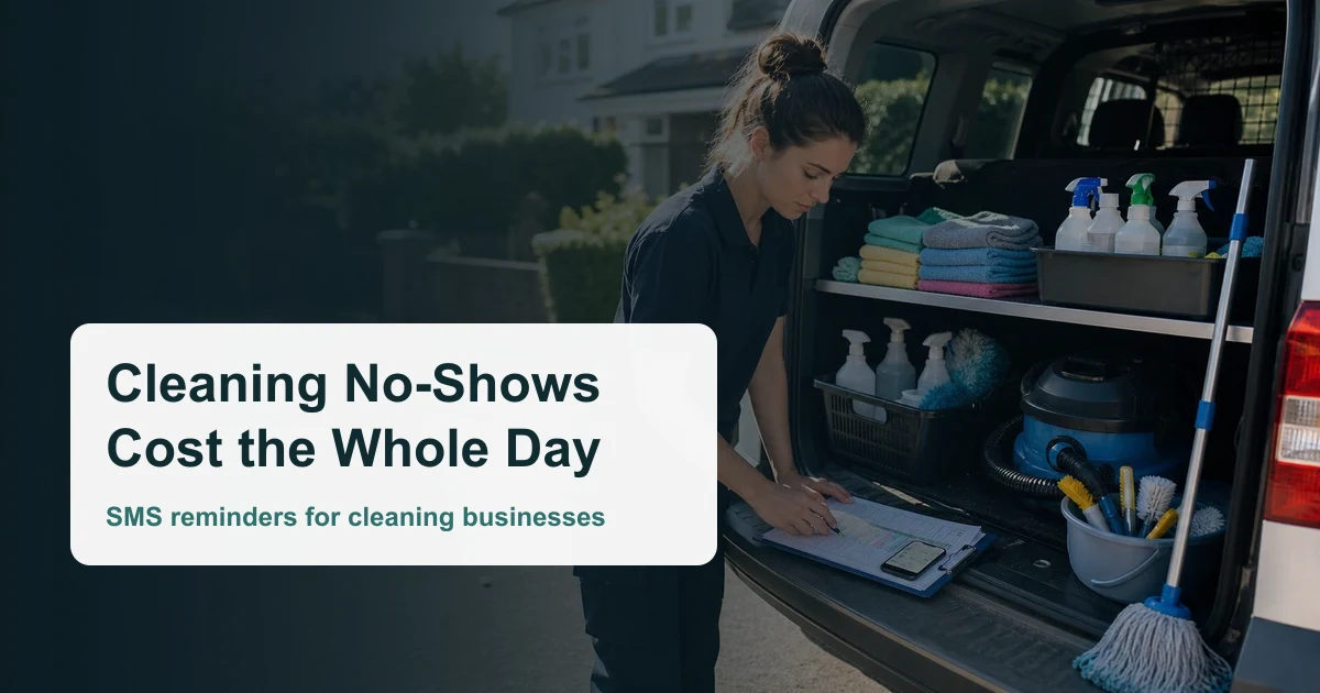 Why a Cancelled Cleaning Job Costs You the Whole Day (Not Just the Hour): SMS Reminders for Cleaning Businesses
