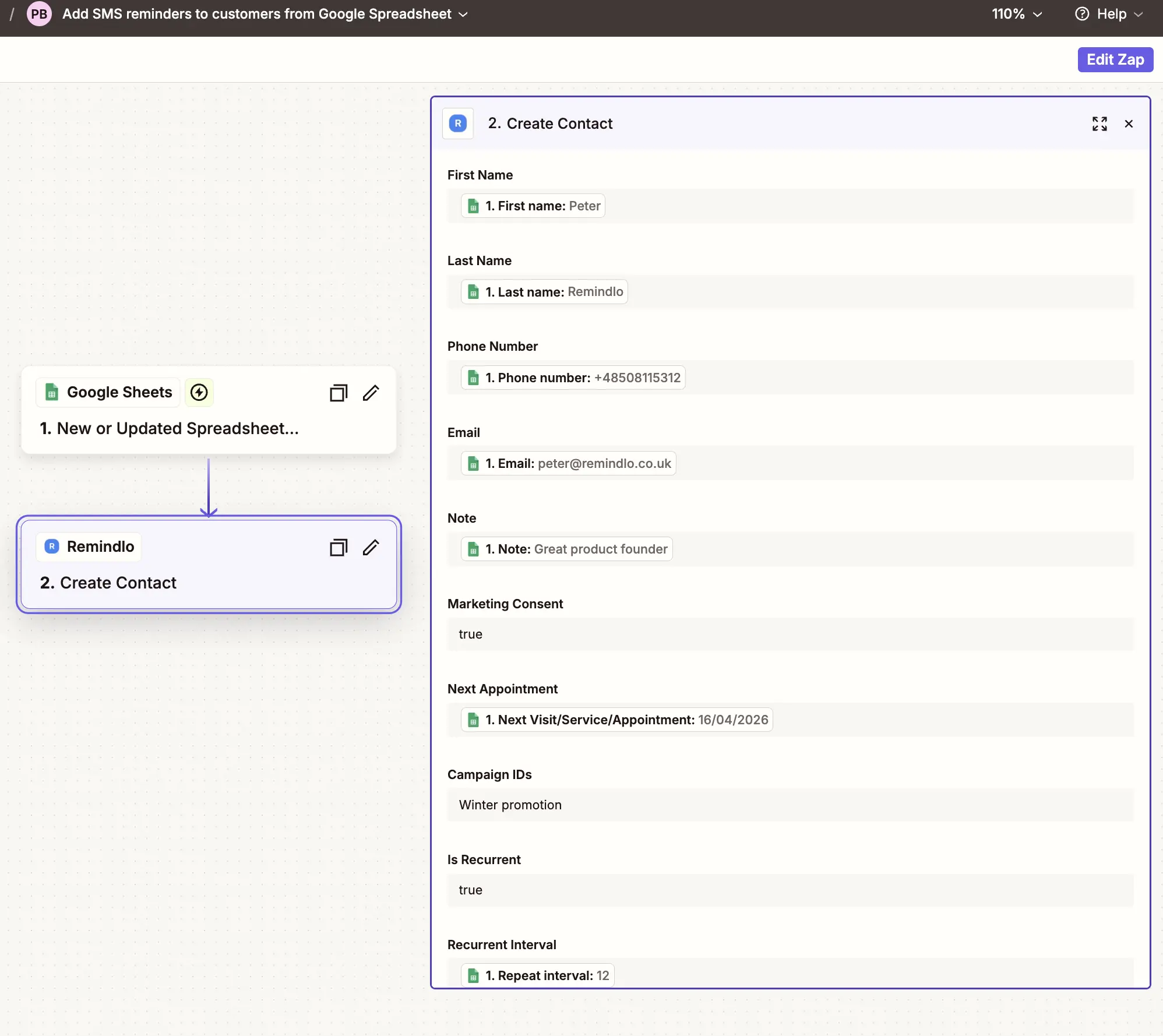 Create SMS Reminder From Google Sheets