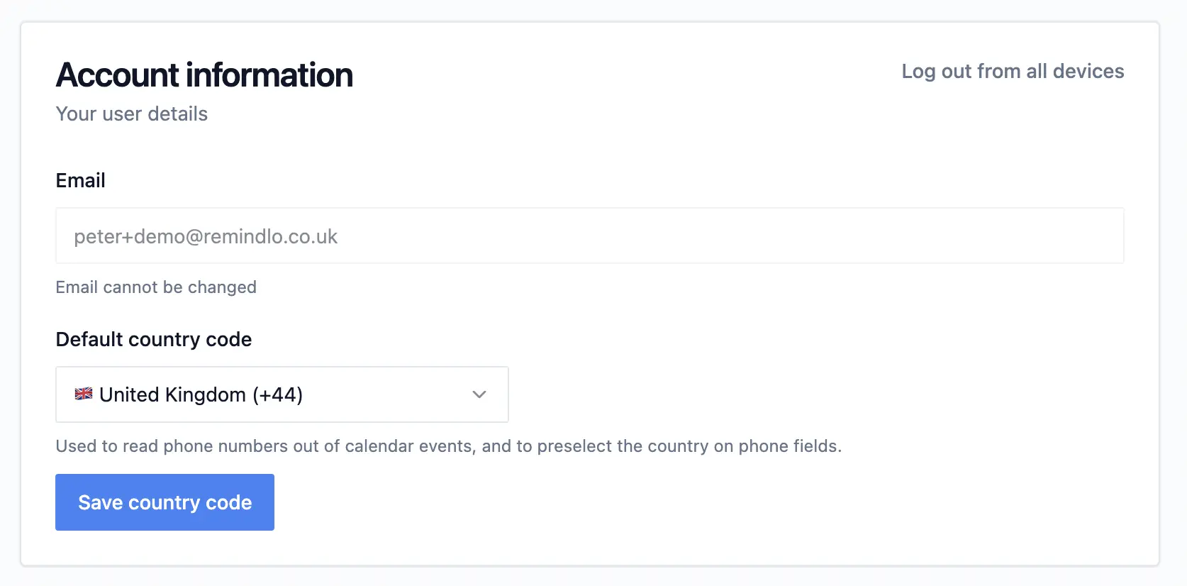 Default Country Code For Sensind SMS Reminders Default Country Code For Sensind SMS Reminders