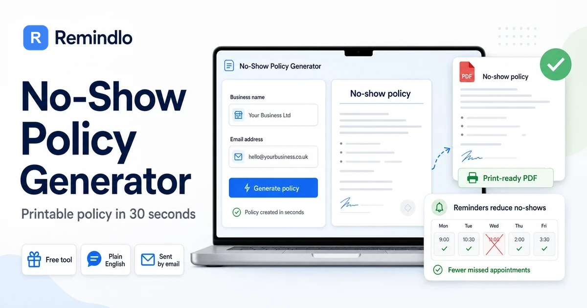 Free No-Show Policy Generator: Make Your Cancellation Policy in 30 Seconds