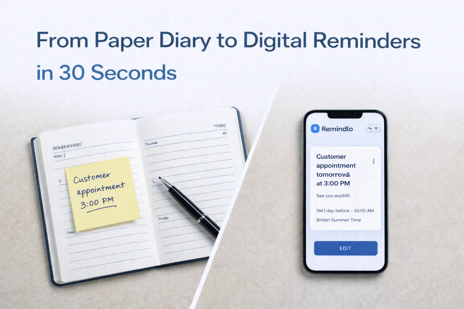 From Paper Diary to Digital Reminders in 30 Seconds