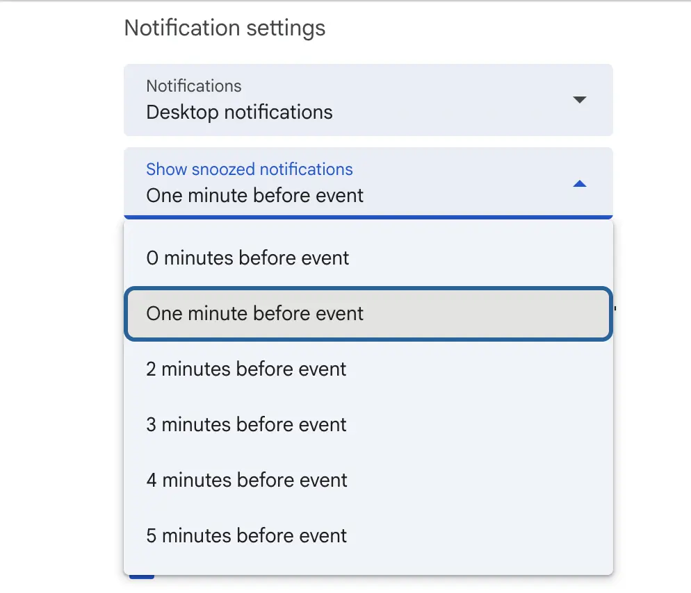 Google Calendar Notification Settings Google Calendar Notification Settings