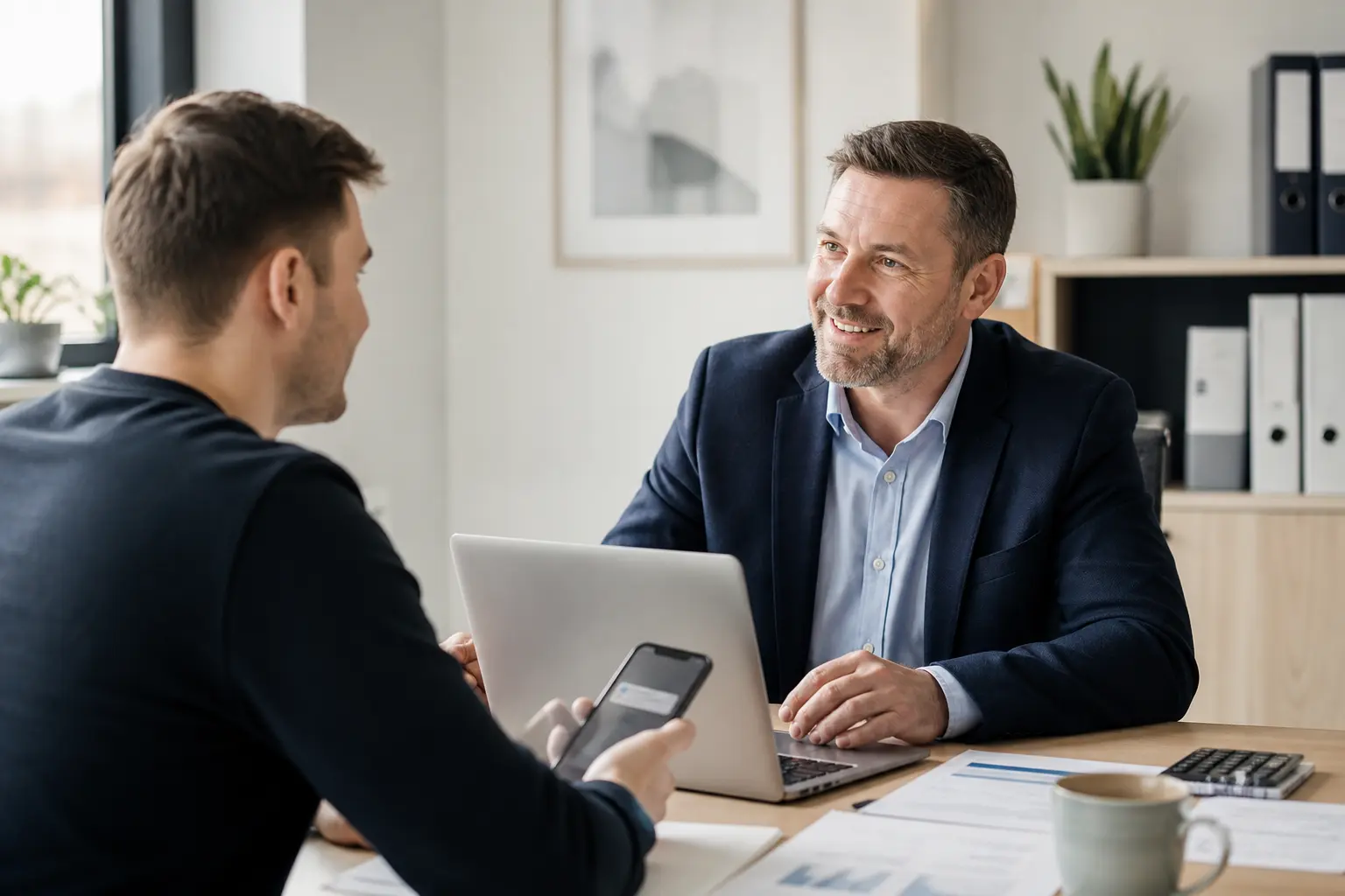 Accountant meeting a small business owner