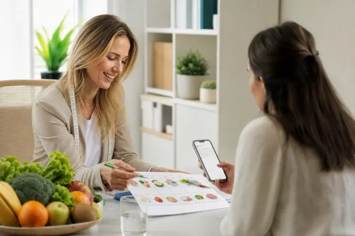 Dietitian meeting a client for a consultation