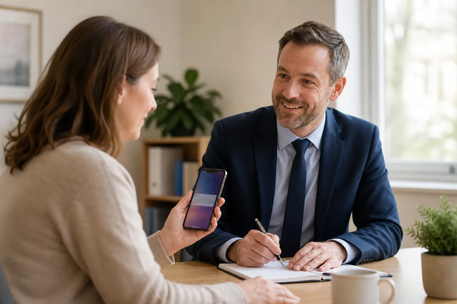 Insurance adviser consulting a client