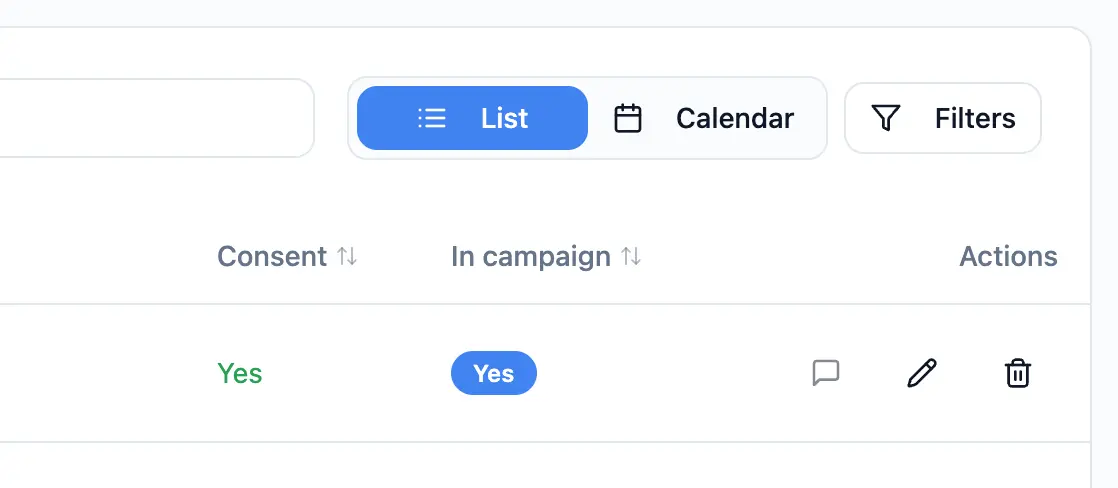 List And Calendar Views List And Calendar Views