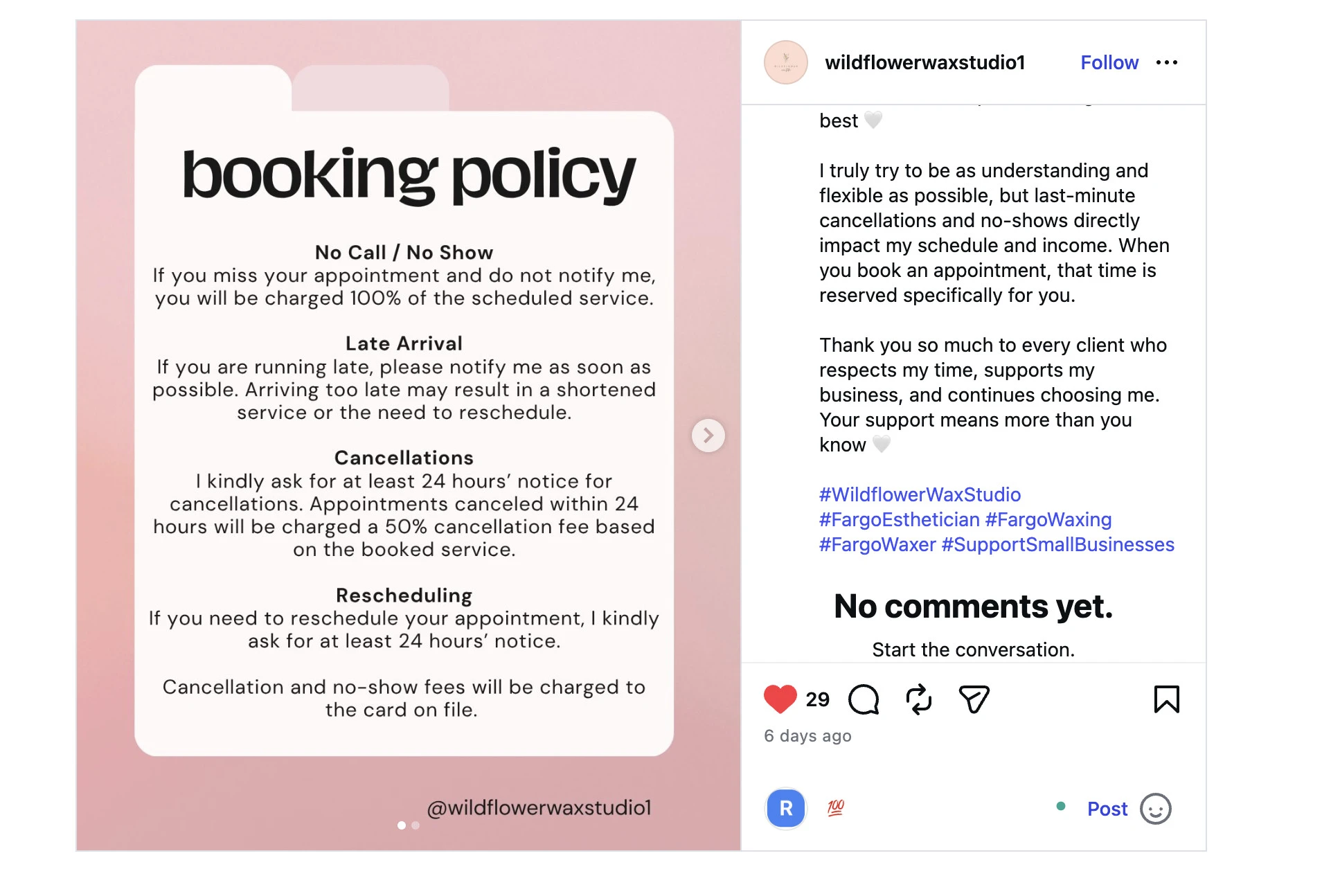 No Show Policy In A Beauty Salon No Show Policy In A Beauty Salon