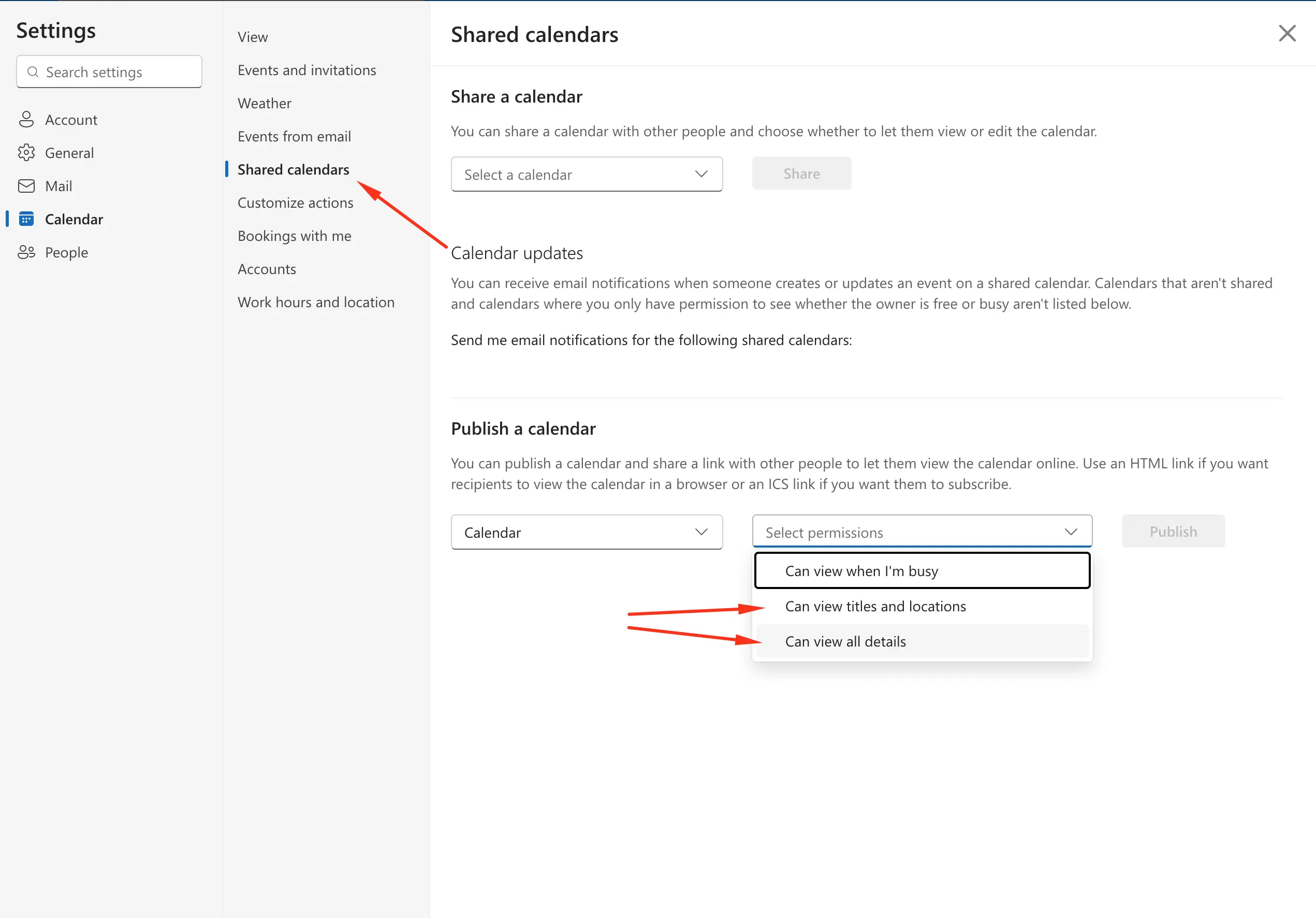 Outlook Calendar Setting Sharing Options Outlook Calendar Setting Sharing Options