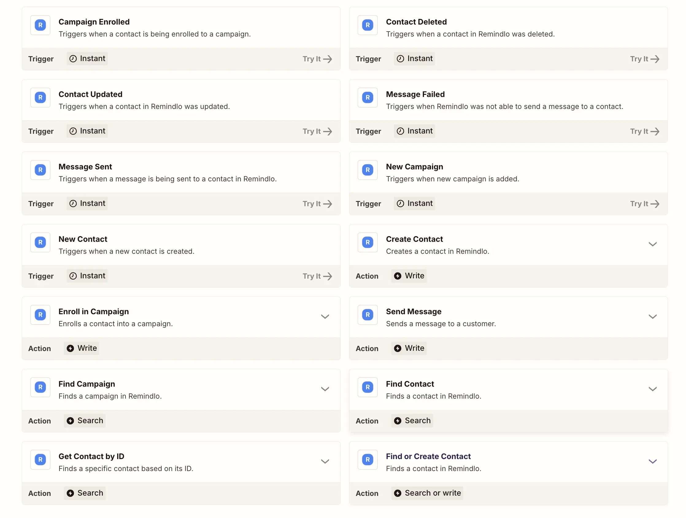 Remindlo Free SMS Reminders Triggers and Actions Zapier