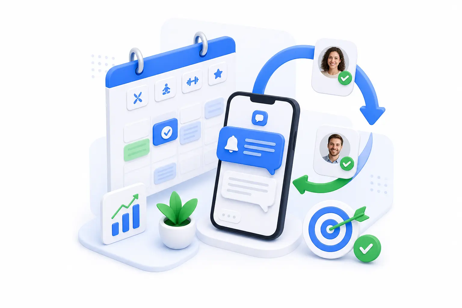 Remindlo calendar and SMS reminder illustration
