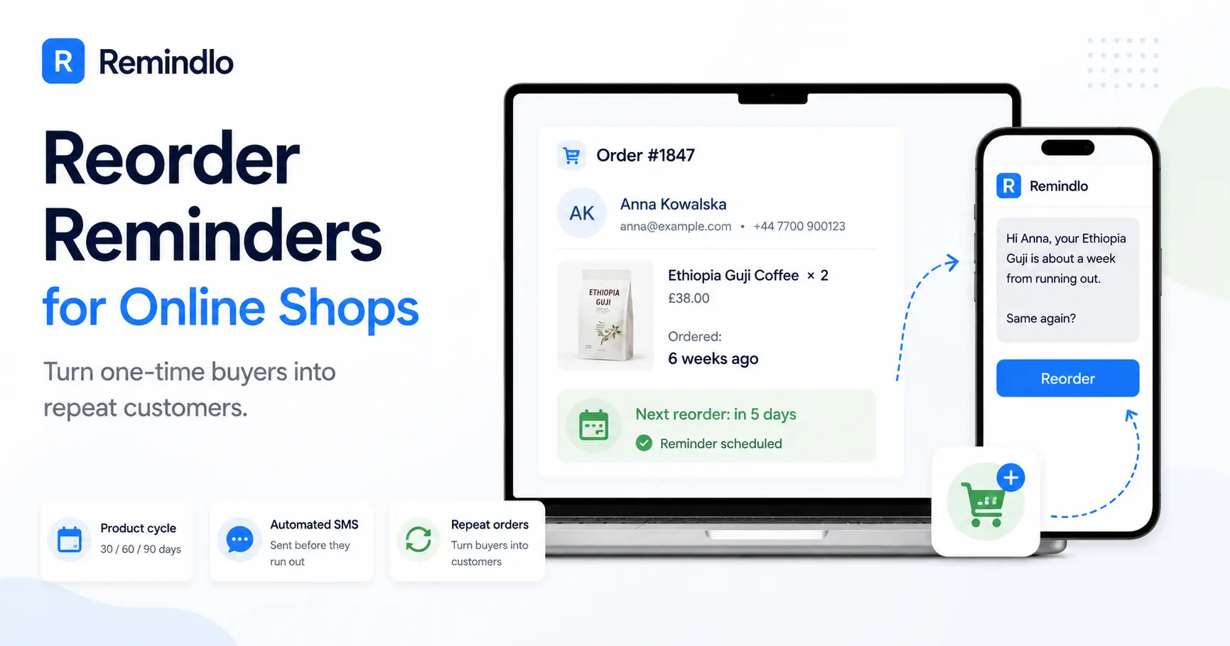Reorder Reminders for Online Shops: How to Turn One-Time Buyers Into Repeat Customers