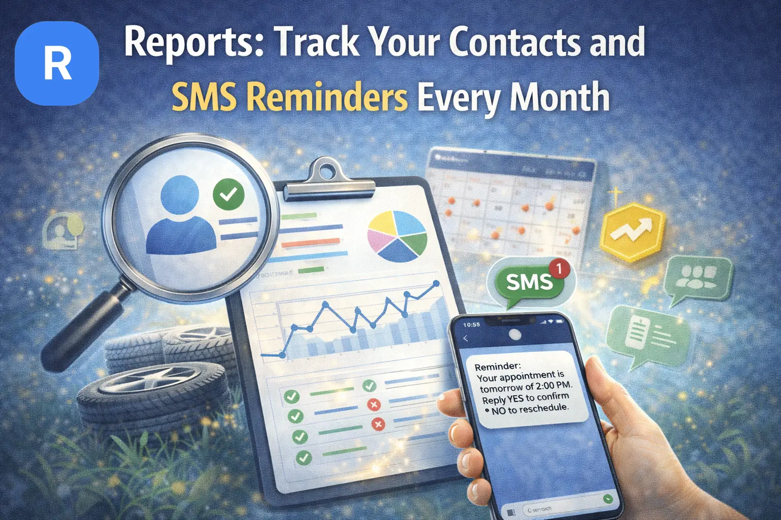 Reports: Track Your Contacts and SMS Reminders Every Month