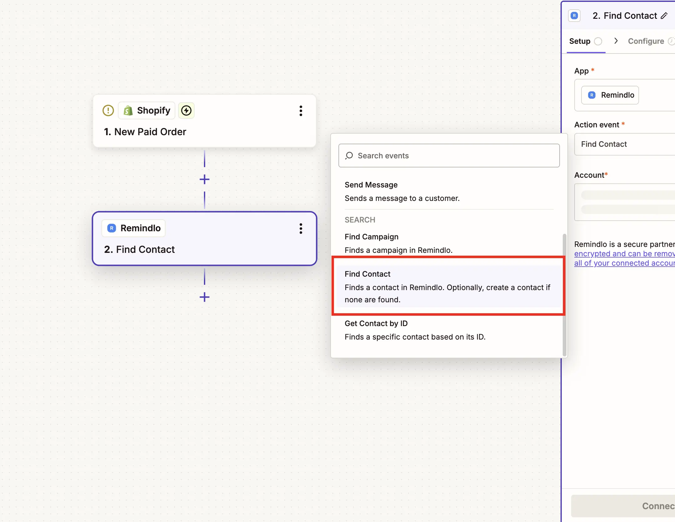 Zapier Shopify Order To Sms Reminder In Remindlo Find Or Create Contact Zapier Shopify Order To Sms Reminder In Remindlo Find Or Create Contact
